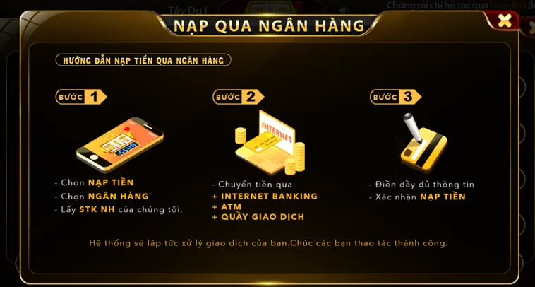 Hỗ trợ tất cả ngân hàng Việt Nam