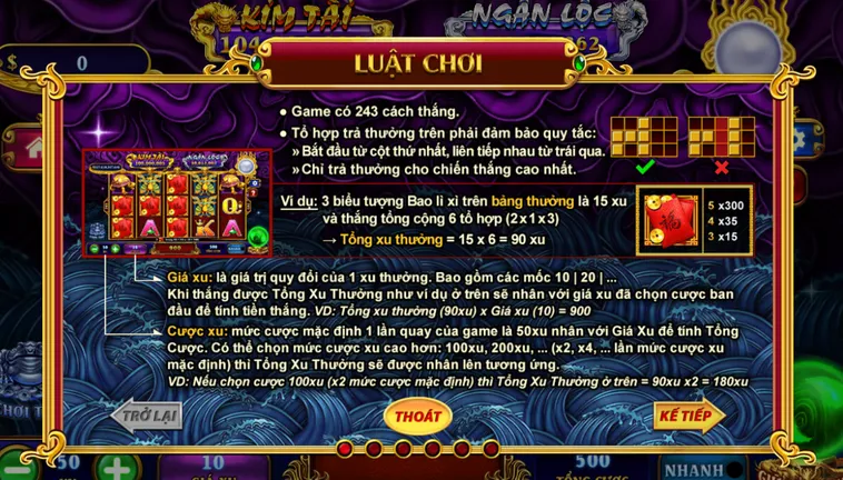 Luật chơi kho tàng ngũ long tại Hitclub.