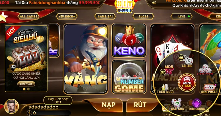 Sảnh game nhanh đa dạng thể loại cho nhiều người lựa chọn.