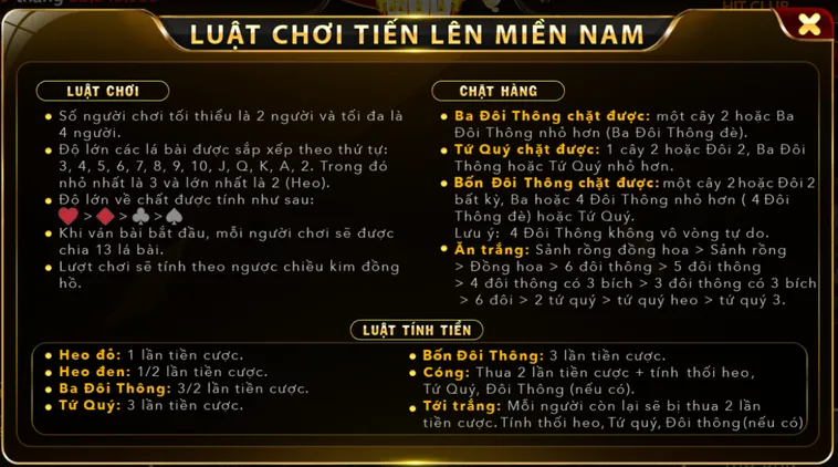 Hướng Dẫn Cách Chơi Tiến Lên Miền Nam Tại HitClub Cho Người Mới Luôn Thắng